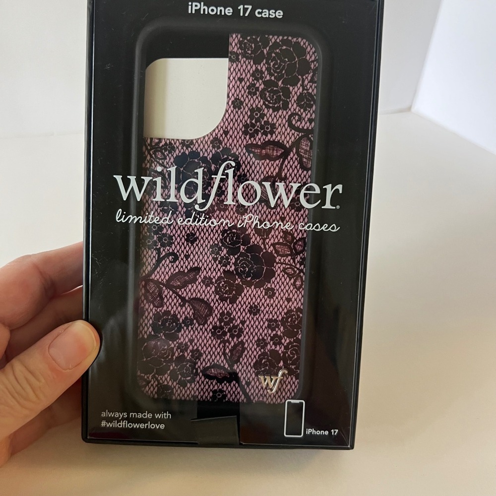 Wildflower iPhone 17 Case Limited Edition Pink Black Lace Rose Floral PBLC2017